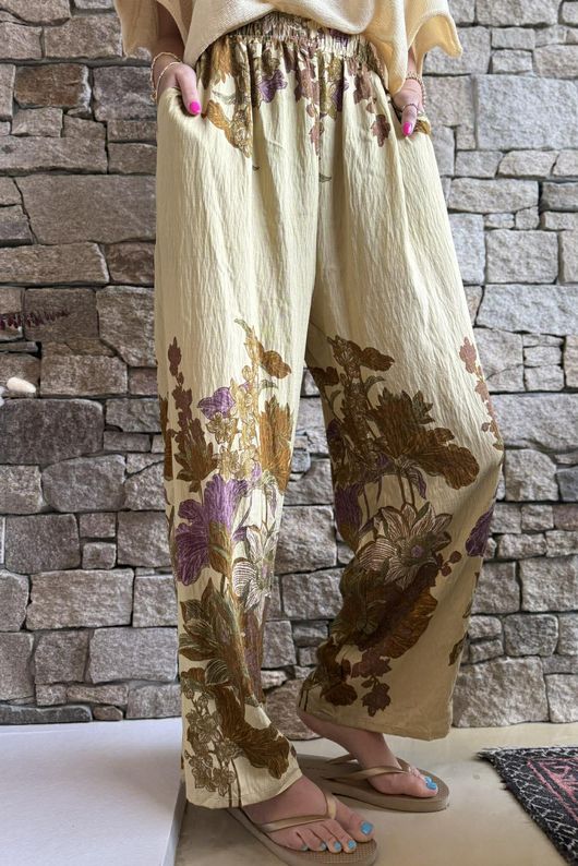 Lotus Oriental Wide Leg Pant Cedar